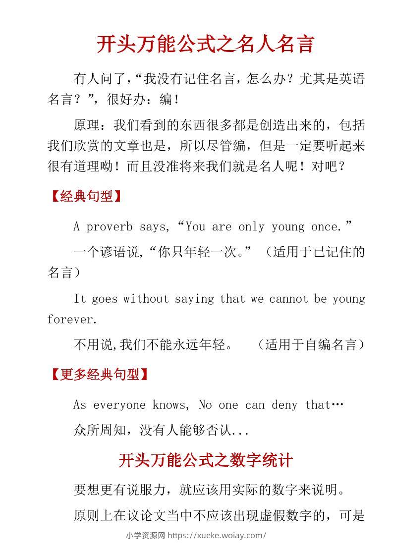 六年级下英语小学高分作文万能公式-六八学科资料网